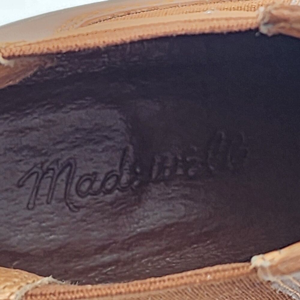Madewell Regan Chelsea Brown Leather Block Heeled Ankle Boots Size 8 - Picture 10 of 10